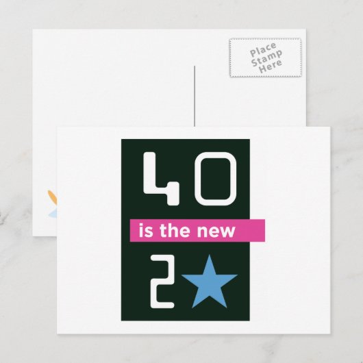 40 zijn nieuw briefkaart 20 (Voorkant / Achterkant)