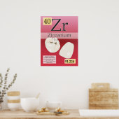 40. Zirkonium (Zr) Periodieke tabel van de element Poster (Keuken)