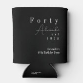 40 zwart-wit 40e verjaardag blikjeskoeler (Achterkant)