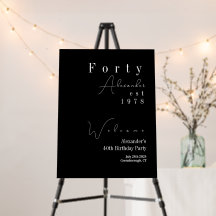 40 zwart-wit 40e verjaardagsfeest welkom