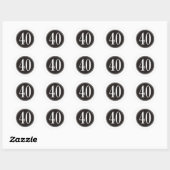 #40 Zwarte cirkel Ronde Sticker (Vel)