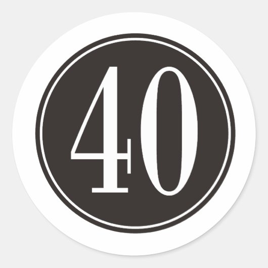 #40 Zwarte cirkel Ronde Sticker (Voorkant)
