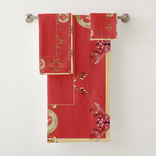 40e/15e bruiloft Jubileum badhanddoek Bad Handdoek (Insitu)