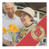 40e/15e bruiloft Jubileum Ruby Photo Cube Kubus (Rechts)