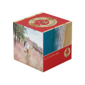 40e/15e bruiloft Jubileum Ruby Photo Cube Kubus (Achter hoekig)