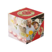 40e/15e bruiloft Jubileum Ruby Photo Cube Kubus (Voorkant hoekig)