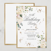 40e 40 40e verjaardag Floral Vrouw Kaart (Voorkant / Achterkant)