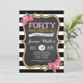 40e 40e en geweldige uitnodiging van de verjaardag (Staand voorkant)