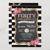 40e 40e en geweldige uitnodiging van de verjaardag (Voorkant / Achterkant)