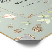 40e 40e verjaardag Floral Sage Green Poster (Hoek)