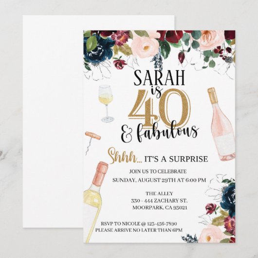 40E, 40E VIERDERDAG, WIJNPARTIJ, OVERGEVING (Voorkant / Achterkant)