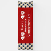 40e, 45e verjaardag Baseball Red Blue Spandoek (Verticaal)