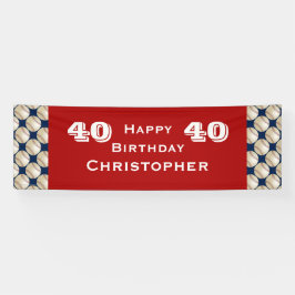 40e, 45e verjaardag Baseball Red Blue Spandoek