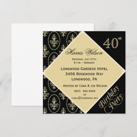 40e-49e verjaardag Uitnodigingen (Voorkant / Achterkant)