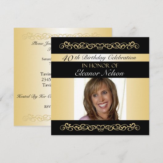 40e-49e verjaardag van de feestelijke uitnodiginge kaart (Voorkant / Achterkant)