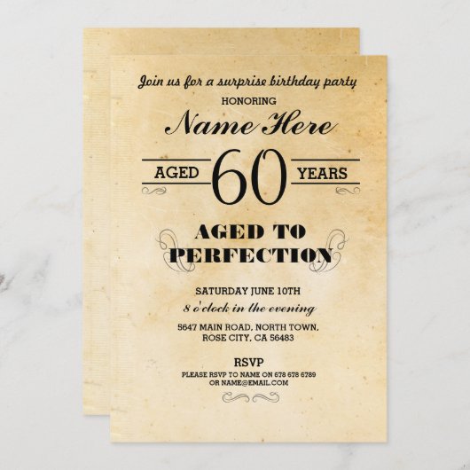 40E 50E 60E 70E VERJAARDAG UITNODIGING (Voorkant / Achterkant)