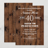 40e 50e 60e LEEFTIJD VERJAARDAGSFEESTJE HOUT UITNO Kaart (Voorkant / Achterkant)