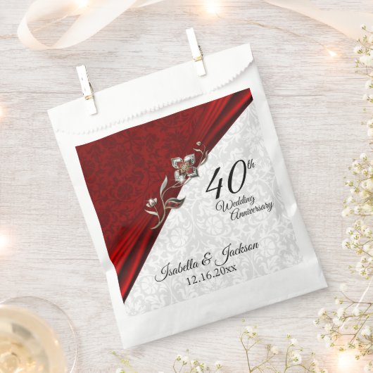 40e, 52e of 80e Ruby Floral Jubileum Favor B Bedankzakje (Geknipt)