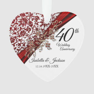 40e, 52e of 80e Ruby Red Floral Jubileum Ornament