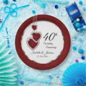 40e, 52e of 80e Ruby Wedding Jubileum Papieren Bordje (Feest)