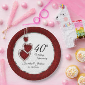 40e, 52e of 80e Ruby Wedding Jubileum Papieren Bordje (Feest)