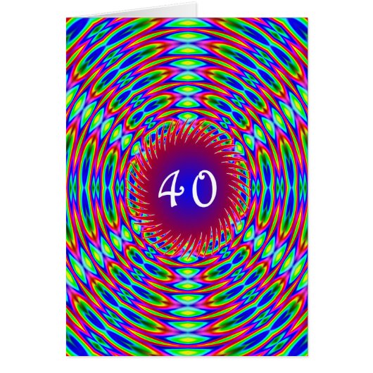 40e Abstracte Trippy Swirls van Birthday (Voorkant)