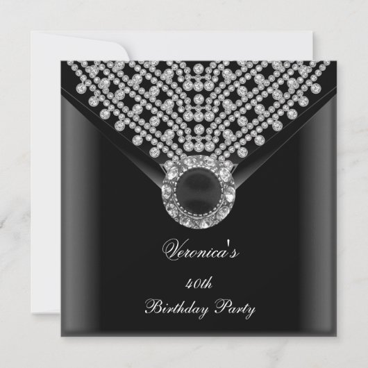40e Afbeelding voor zwarte diamanten bij de geboor Kaart (Voorkant)