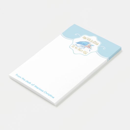 40e Birthday Angel met hoogte Post-it® Notes (Schuin)