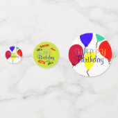 40e Birthday-ballonnen persoonlijke Confetti (Achterkanten)