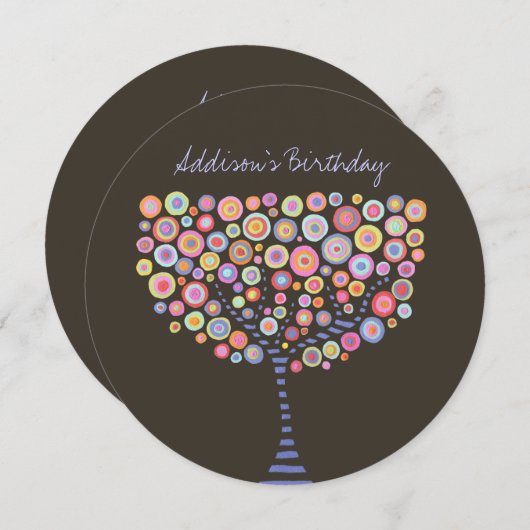 40e Birthday Circle Tree (Aansporing voor schilder Kaart (Voorkant / Achterkant)