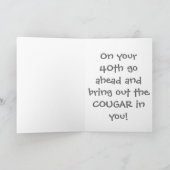 40e Birthday Cougar Kaart (Binnen)