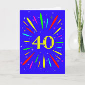 40e 'Birthday Explosion'-Kaart Kaart (Voorkant)