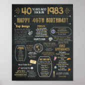 40e 'Birthday Flashback'-Poster Poster (Voorkant)