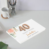 40e Birthday floral roos Gold eucalyptus name Gastenboek