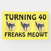 40E BIRTHDAY FUNNY CAT BANNER (Horizontaal)