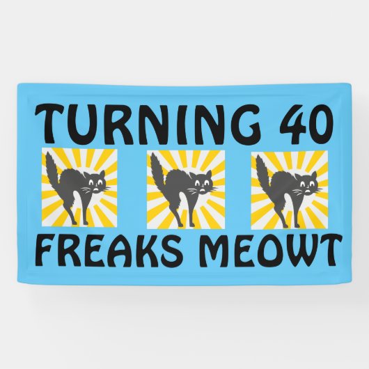 40E BIRTHDAY FUNNY CAT BANNER (Horizontaal)