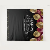 40e Birthday Gold Burgundy Black ballon Wandkleed (Voorkant (horizontaal))