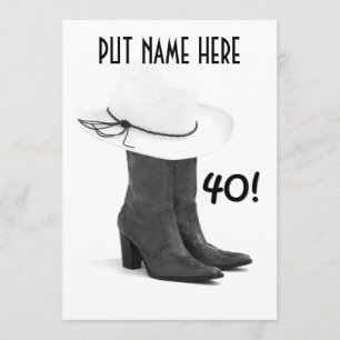 "40e BIRTHDAY INVITATION" LANDENSTIJL Kaart