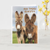 **40e BIRTHDAY** LAAT UW HAAR BENEDEN EN CELEBRATE Kaart (Gele Bloem)