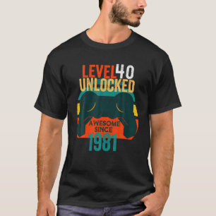 40e Birthday Level 40 onvergrendelde videogames M T-shirt