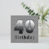 40e BIRTHDAY PARTIJINVITATIE - METAAL Kaart (Staand voorkant)