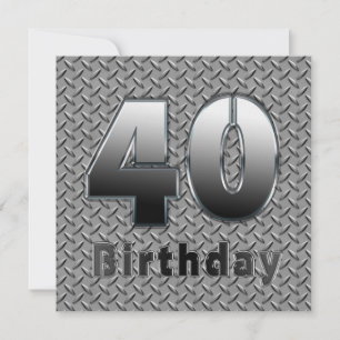 40e BIRTHDAY PARTIJINVITATIE - METAAL Kaart