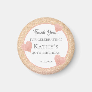 40e Birthday Party Gift Sunset Oranje Magneet