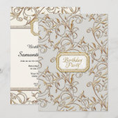 40e Birthday Party Glam Old Hollywood Regency Kaart (Voorkant / Achterkant)