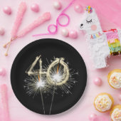 40e 'Birthday Party'-reservekopers op zwart Papieren Bordje (Feest)