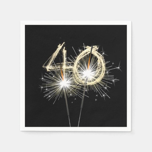 40e 'Birthday Party'-reservekopers op zwart Servet (Voorkant)