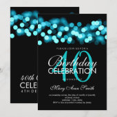 40e Birthday Party Turquoise Hollywood Glam Kaart (Voorkant / Achterkant)