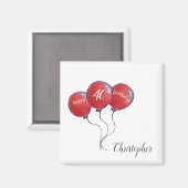 40e Birthday red ballonmagnet Magneet (Voorkant / Achterkant)
