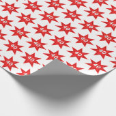 40e Birthday Red Star Cadeaupapier (Hoek)