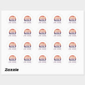 40e Birthday Retro Sunset Ronde Sticker (Vel)